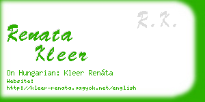 renata kleer business card
